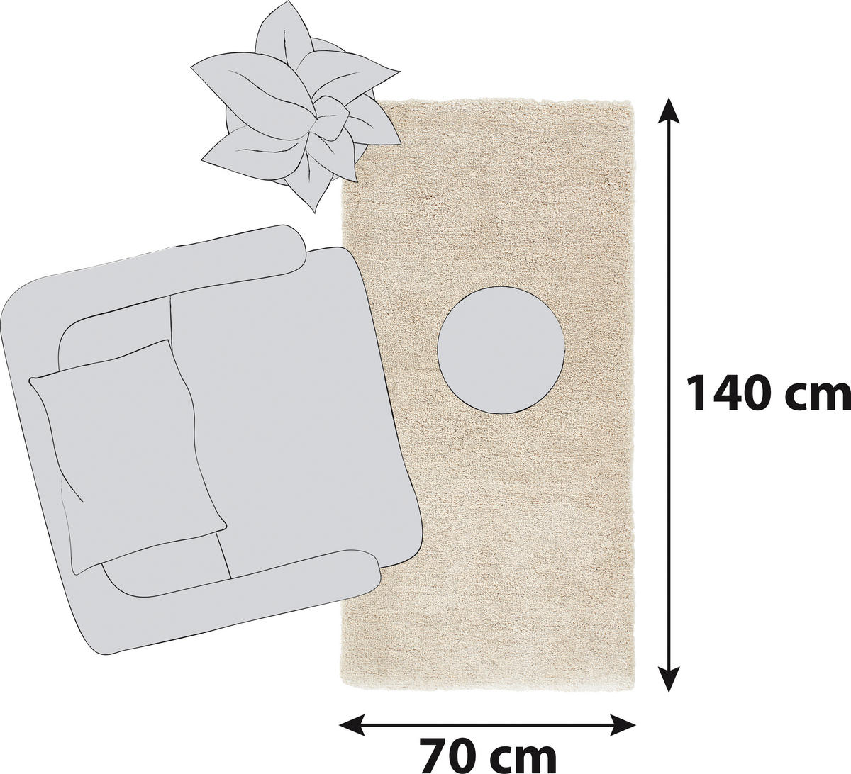 HOCHFLORTEPPICH 70/140 cm Relaxx Beige  - Beige, Basics, Textil (70/140cm) - Esprit