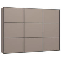 SCHWEBETÜRENSCHRANK 303/220/65 cm 3-türig Hellbraun  - Hellbraun/Schwarz, Design, Holzwerkstoff/Metall (303/220/65cm) - Jutzler