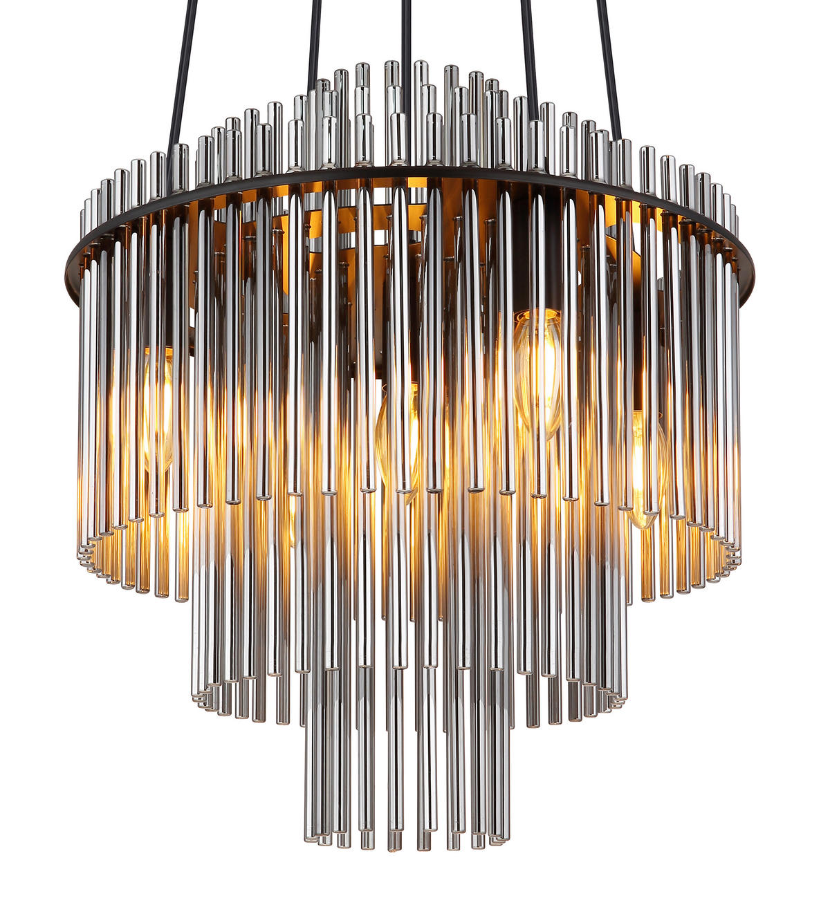 HÄNGELEUCHTE 40/120 cm  - Schwarz/Grau, Basics, Glas/Kunststoff (40/120cm) - Globo