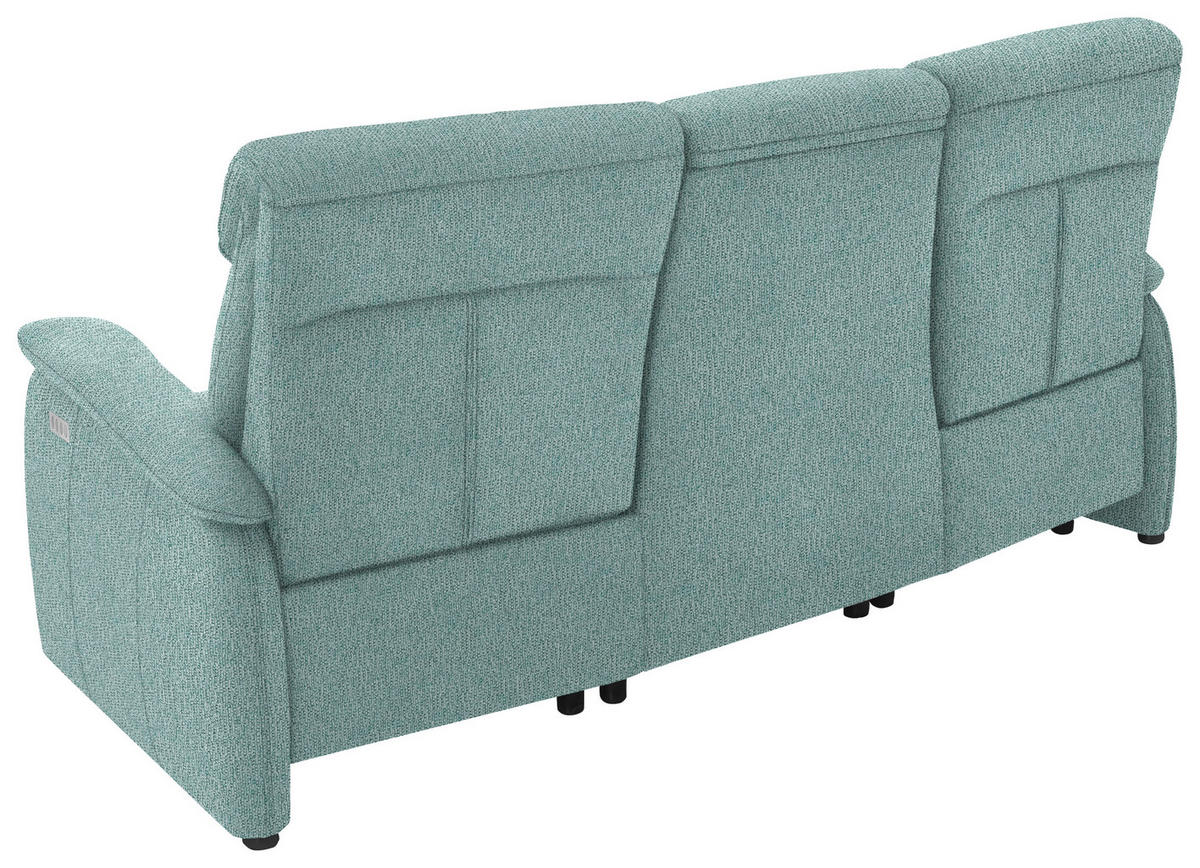 TRAPEZSOFA in Flachgewebe Salbeigrün  - Salbeigrün/Schwarz, Konventionell, Textil/Metall (219/107/97cm) - Pure Home Comfort