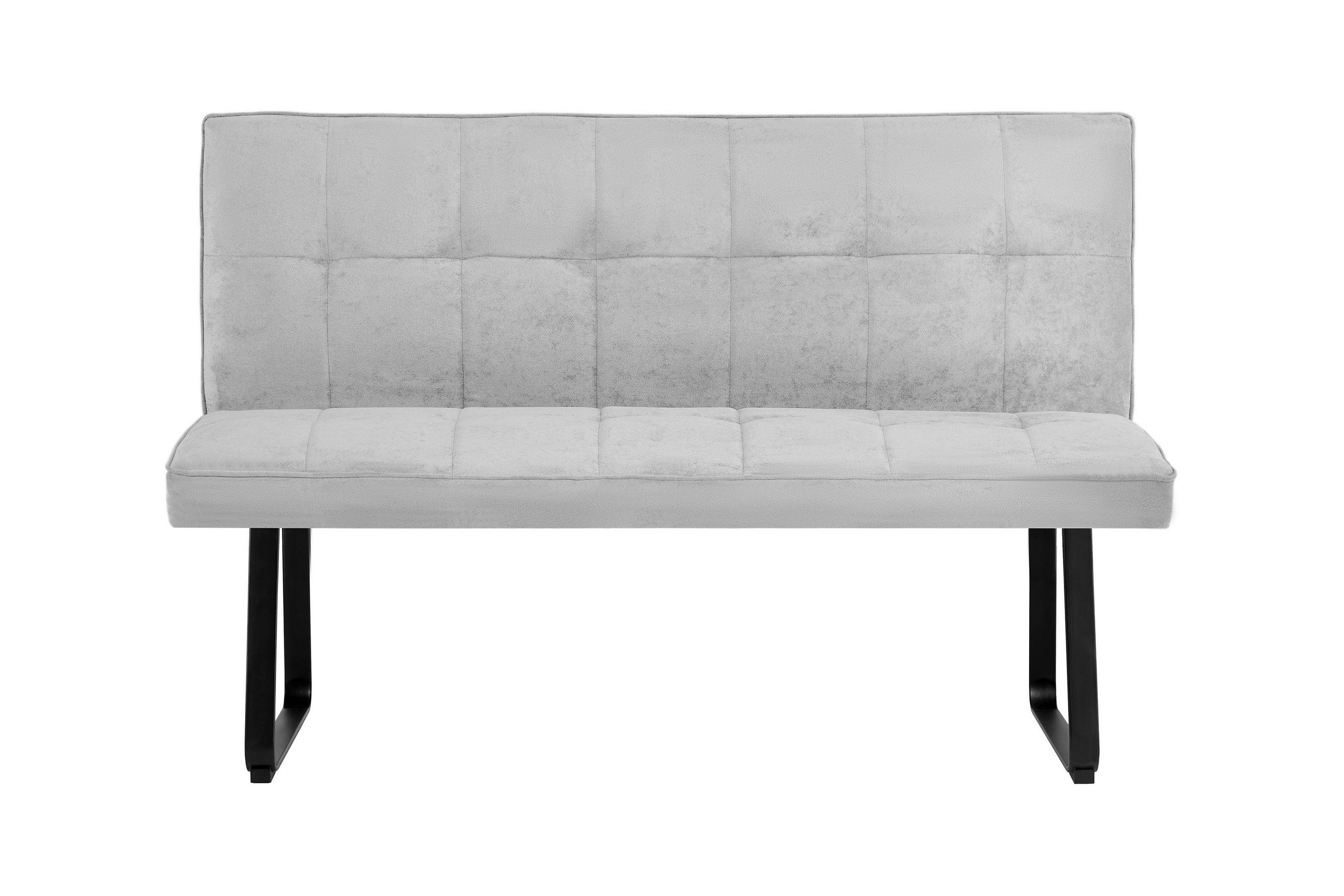 SITZBANK 140/92/58 cm Hellgrau  - Hellgrau/Schwarz, MODERN, Textil/Metall (140/92/58cm) - MID.YOU