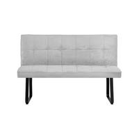 SITZBANK in Metall, Textil Hellgrau  - Hellgrau/Schwarz, MODERN, Textil/Metall (140/92/58cm) - MID.YOU