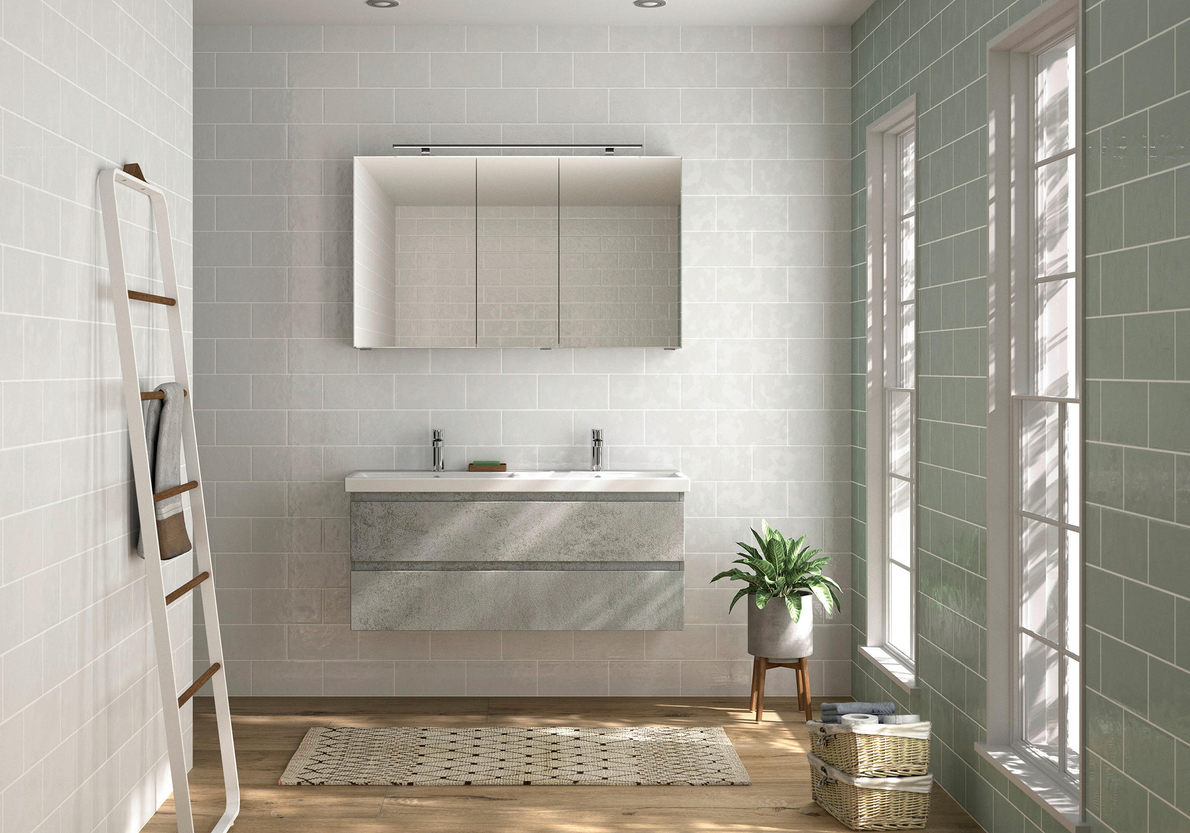 BADEZIMMER  in 120 cm  - Weiß/Grau, KONVENTIONELL, Holzwerkstoff (120cm) - Pelipal
