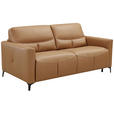 SCHLAFSOFA  in Echtleder Cognac  - Cognac/Schwarz, Design, Leder/Metall (191/89/97cm) - Novel