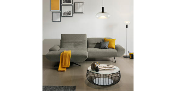 ECKSOFA  in Chenille Graubraun  170-195/280 cm  - Graubraun/Schwarz, Design, Textil/Metall (170-195/280cm) - Dieter Knoll