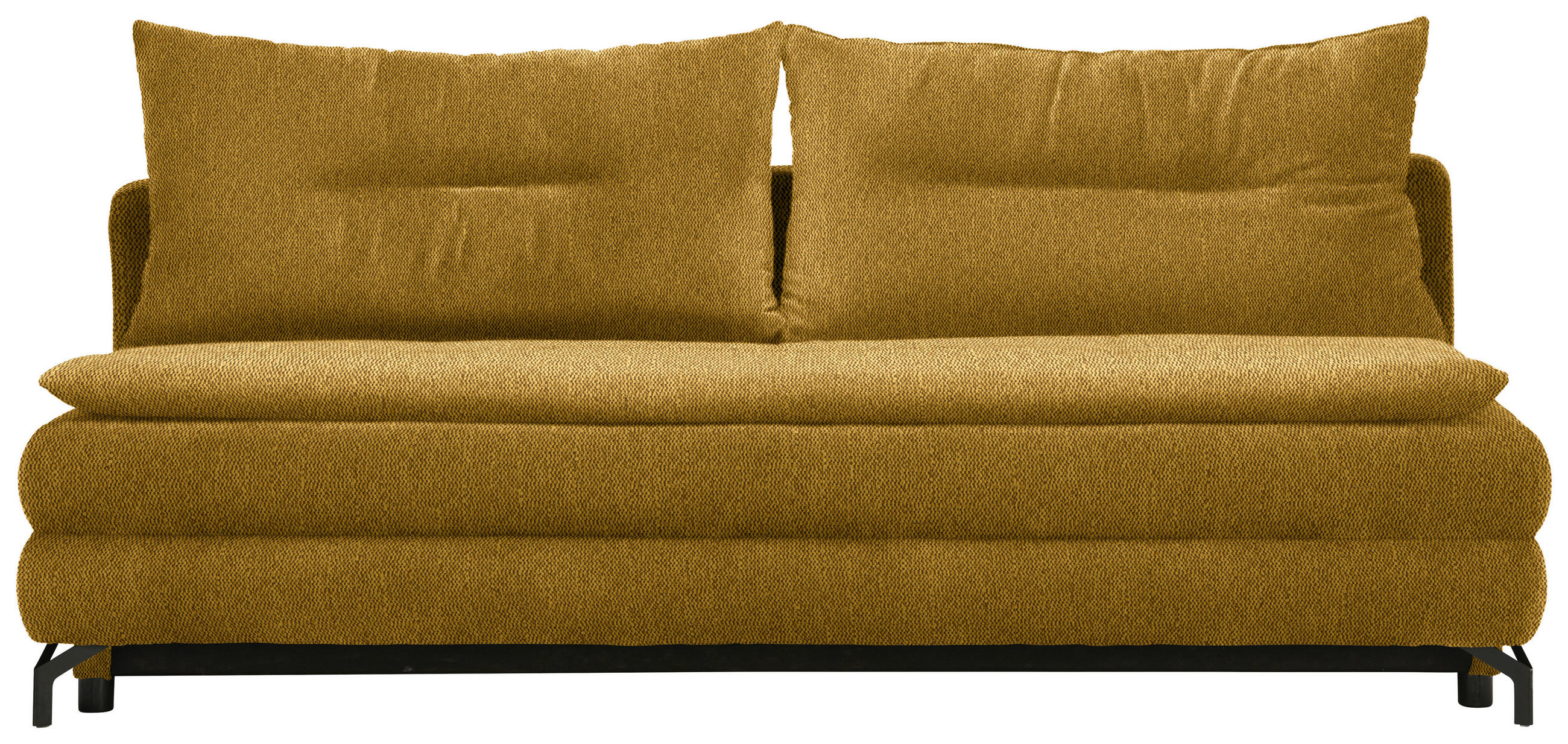 SCHLAFSOFA in Webstoff Currygelb  - Currygelb/Schwarz, MODERN, Textil/Metall (208/73/92/102cm) - Novel