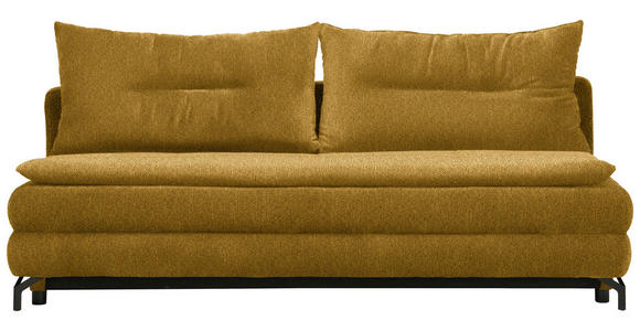 SCHLAFSOFA in Webstoff Currygelb - Currygelb/Schwarz, MODERN, Textil/Metall (208/73/92/102cm) - Novel
