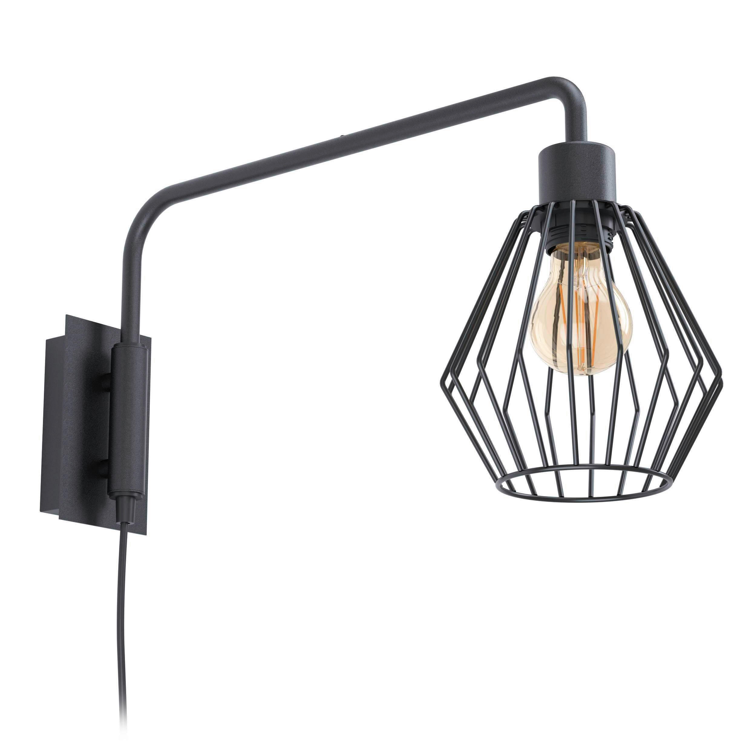 WANDLEUCHTE Tabillano 1 16/50/25 cm   - Schwarz, Design, Metall (16/50/25cm) - Eglo