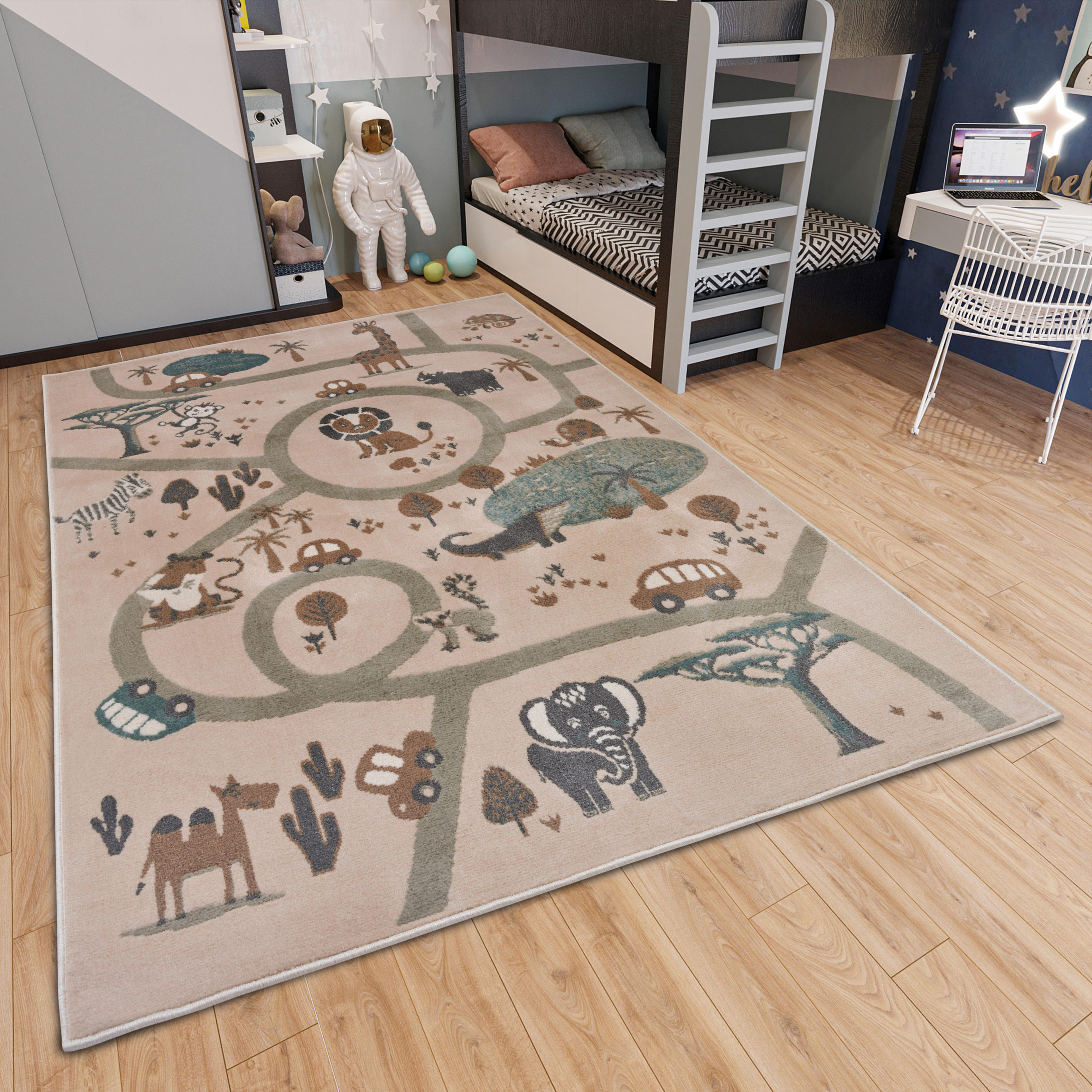 KINDERTEPPICH 160/235 cm Adventures  - Beige/Multicolor, Design, Kunststoff/Textil (160/235cm) - Ben'n'jen