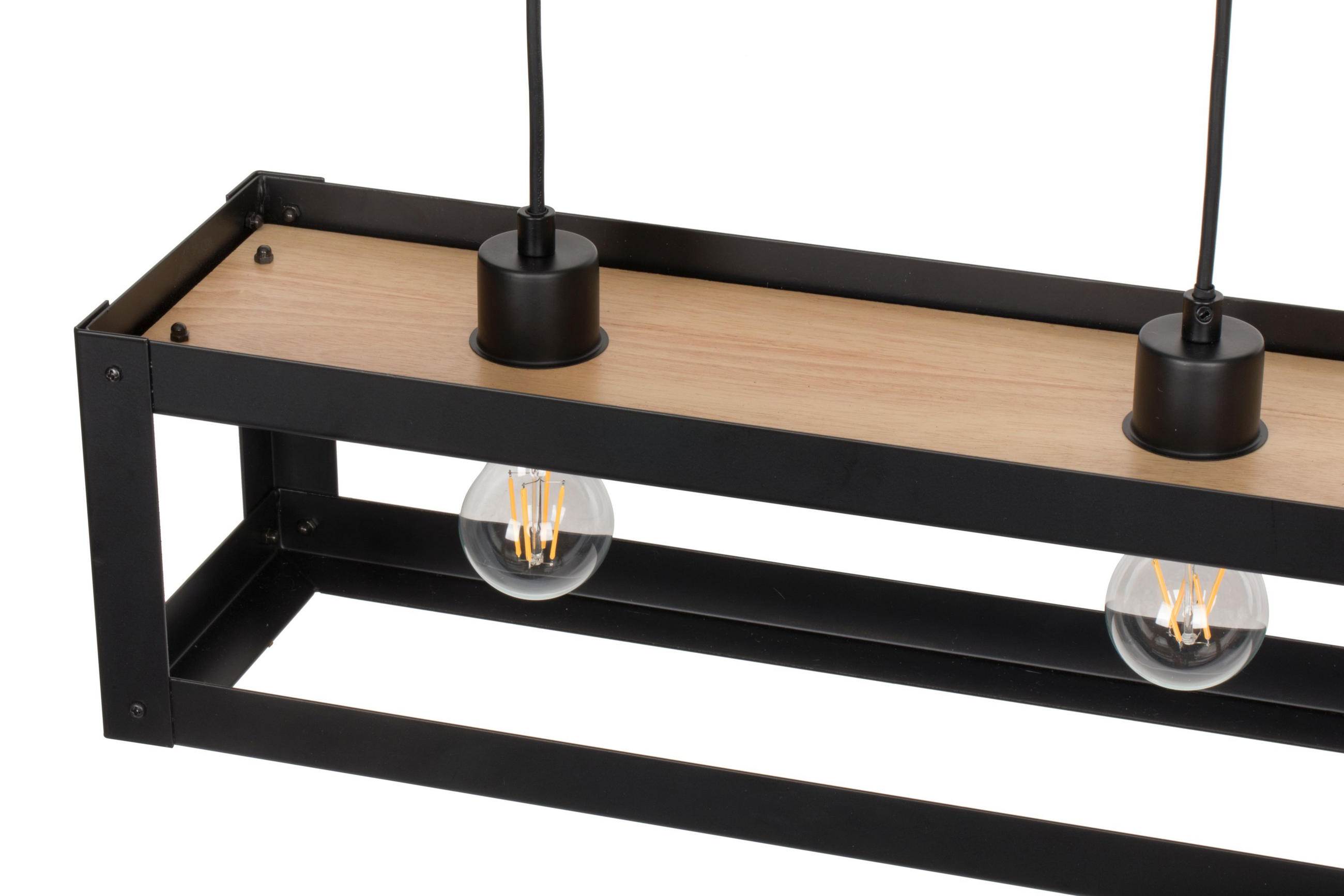 HÄNGELEUCHTE 80/17/150 cm  - Schwarz, LIFESTYLE, Holz/Metall (80/17/150cm) - Marama