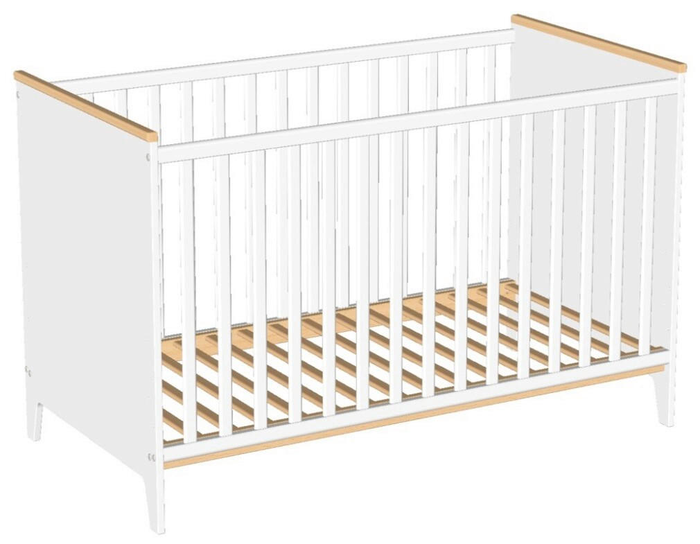 GITTERBETT 145/75/84 cm  - Naturfarben/Weiß, KONVENTIONELL, Holz (145/75/84cm) - Jimmylee