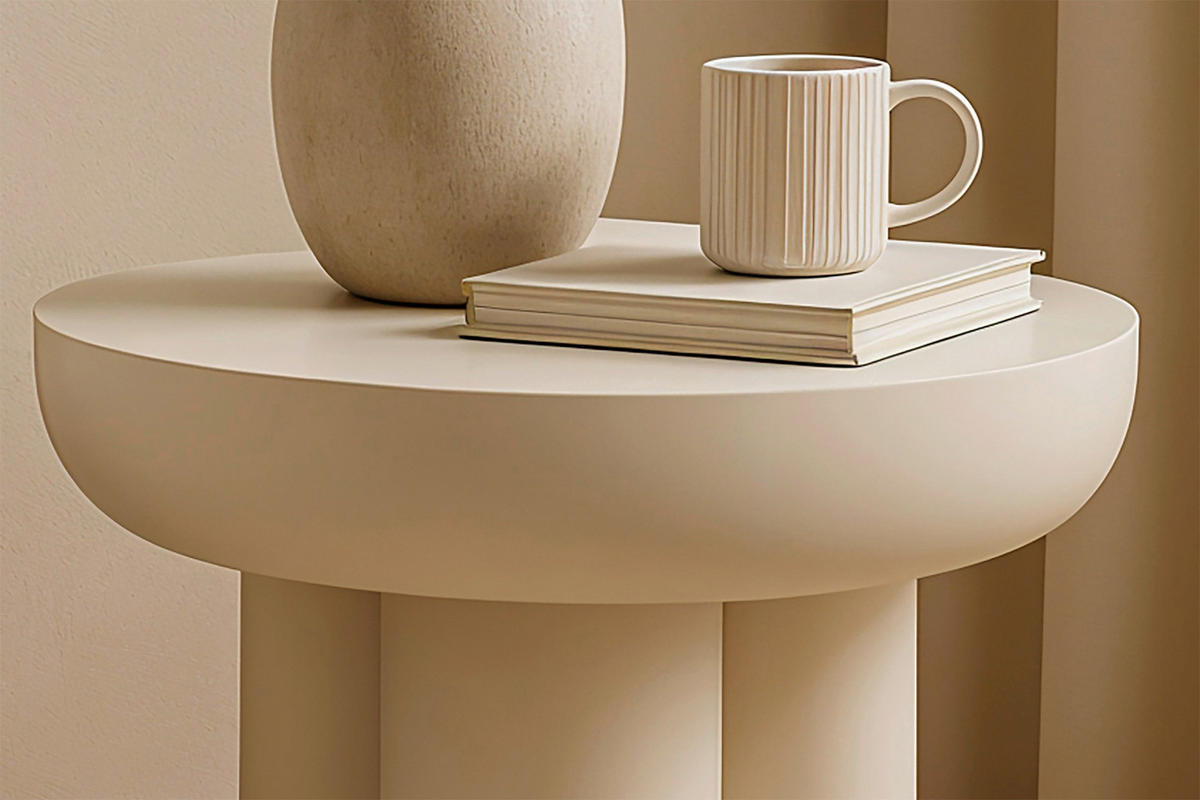 BEISTELLTISCH in Stein, Holzwerkstoff 50/50/47 cm  - Weiß, Design, Holzwerkstoff/Stein (50/50/47cm) - MID.YOU