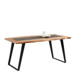 ESSTISCH in Holz, Metall 175/90/76 cm   - Schwarz/Akaziefarben, KONVENTIONELL, Holz/Metall (175/90/76cm) - Ambia Home