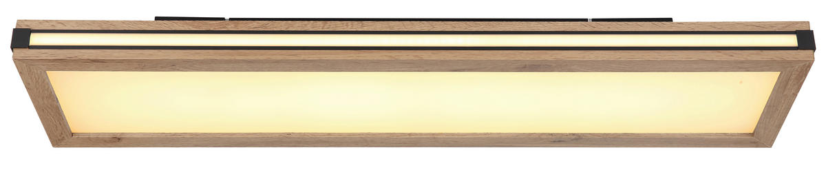 LED-DECKENLEUCHTE 24 W    80/20/7,5 cm  - Weiss/Dunkelbraun, Konventionell, Holzwerkstoff/Kunststoff (80/20/7,5cm) - Globo