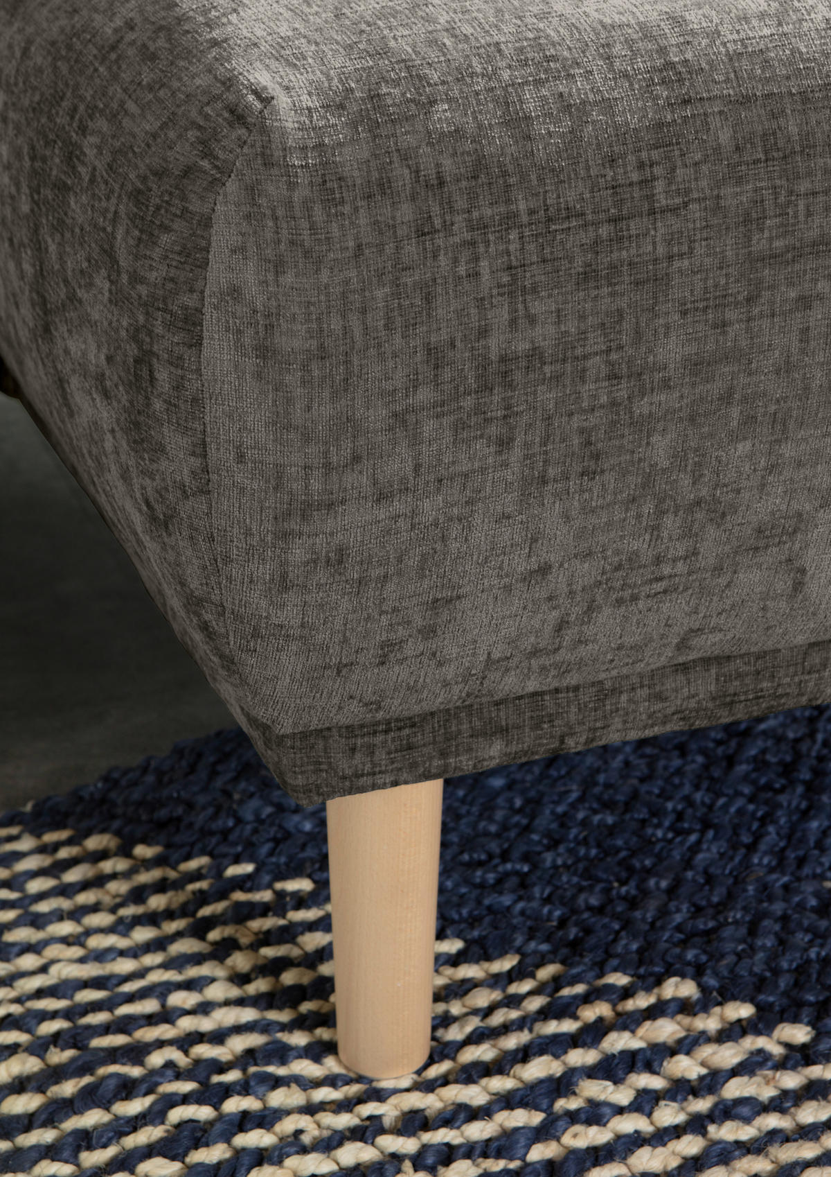 HÖRNSOFFA i flatväv mörkgrå  - mörkgrå/bokfärgad, Klassisk, trä/textil (230/144cm) - Livetastic