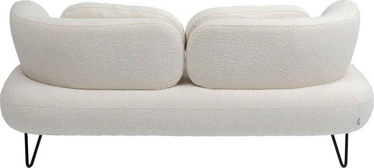 2-SITZER-SOFA in Bouclé Weiß  - Schwarz/Weiß, Design, Textil/Metall (182/72/95cm) - Kare-Design