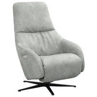 RELAXSESSEL in Textil Hellgrau  - Hellgrau/Schwarz, Design, Textil/Metall (77/108/95cm) - Chilliano