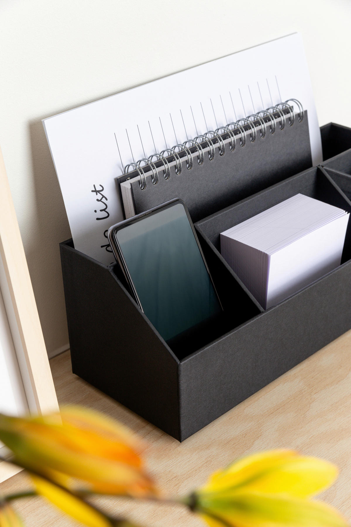 TISCHORGANIZER    12.5/33/12.5 cm  - Schwarz, Basics, Karton/Papier (12.5/33/12.5cm)