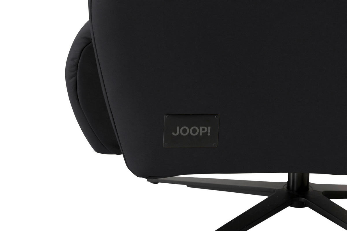 RELAXSESSEL Leder Schwarz  - Schwarz, Modern, Leder/Metall (66/110/83cm) - Joop!