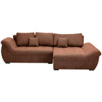 ECKSOFA Haselnussfarben Flachgewebe  - Schwarz/Haselnussfarben, Design, Kunststoff/Textil (278/175cm) - Xora