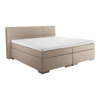 BOXSPRINGBETT 180/200 cm  in Schlammfarben  - Schlammfarben/Silberfarben, Design, Kunststoff/Textil (180/200cm) - Livetastic
