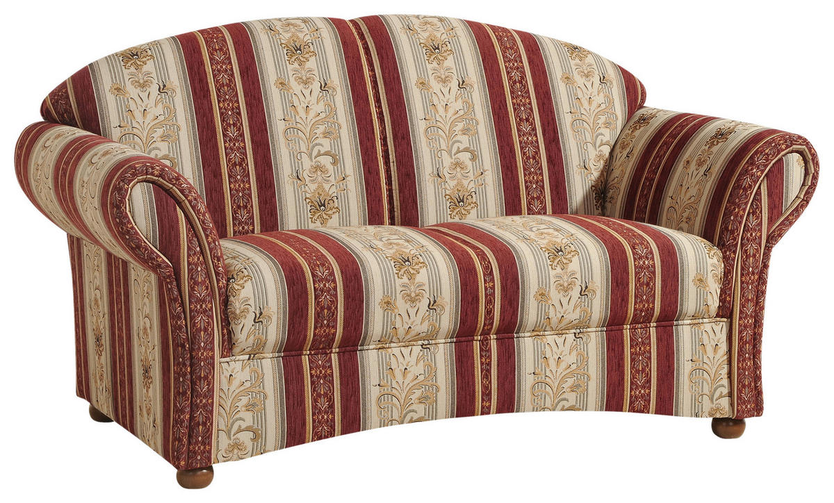 2-SITZER-SOFA Chenille Rot, Beige  - Beige/Rot, Design, Holz/Textil (151/85/81cm) - Max Winzer