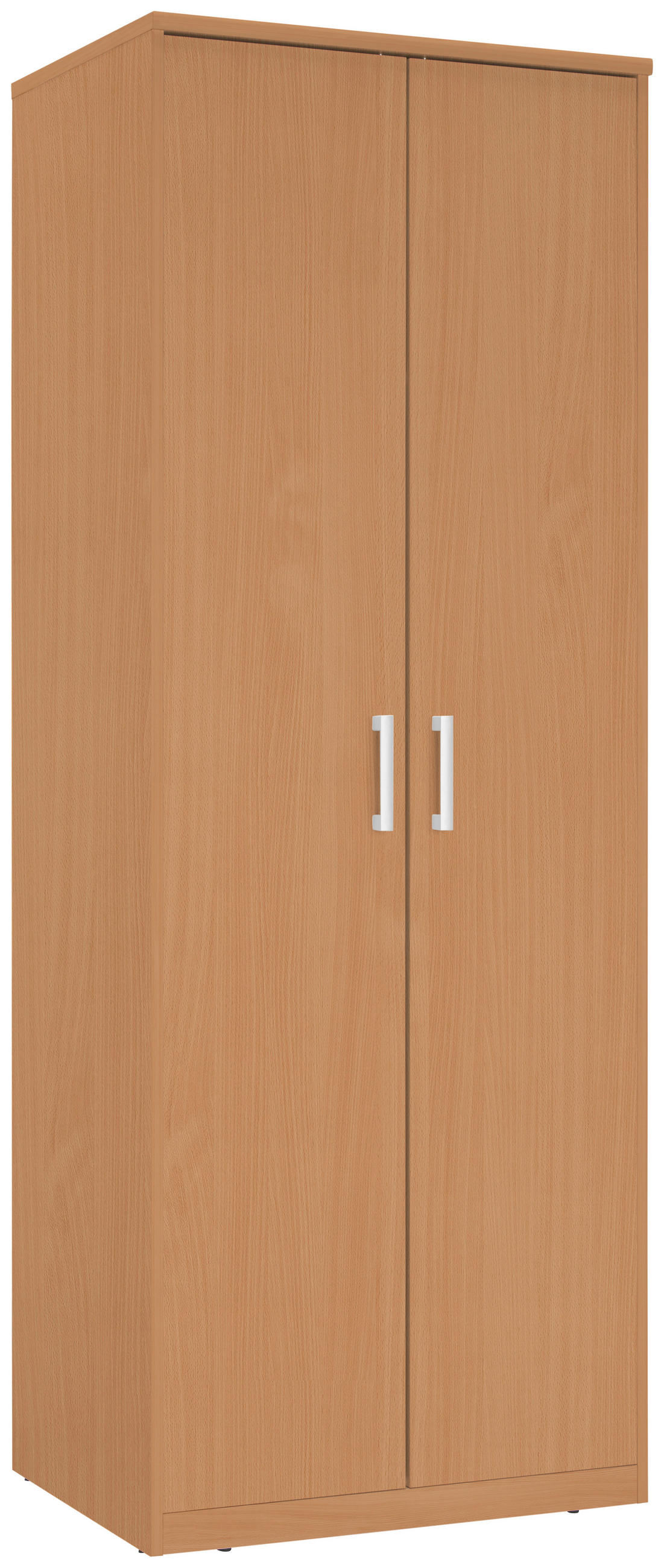 KLEIDERSCHRANK 2-türig Buchefarben - Silberfarben/Buchefarben, Basics, Holzwerkstoff/Kunststoff (72/194/54cm) - Xora