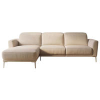 ECKSOFA Creme Flachgewebe  - Beige/Creme, Design, Textil/Metall (177/280cm) - Johann Jakob