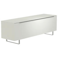 LOWBOARD Weiß, Alufarben  160/51/45 cm  - Alufarben/Weiß, Design, Glas/Holzwerkstoff (160/51/45cm) - Moderano