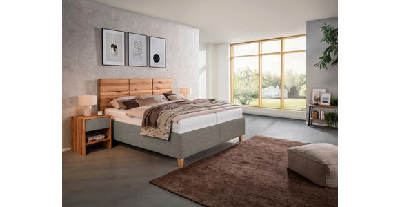 POLSTERBETT Matratze, Lattenrost, Bettkasten Braun, Buchefarben 180/200 cm - Buchefarben/Weiß, Design, Holz/Textil (180/200cm) - Valnatura