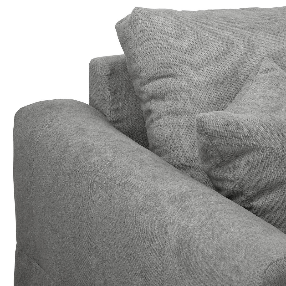 ECKSOFA Ariella Dunkelgrau Mikrofaser  - Dunkelgrau/Naturfarben, Design, Holz/Textil (231/161cm) - Livetastic