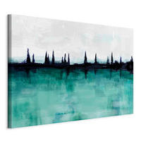 LEINWANDBILD Landschaft und Natur, Abstraktes Mintgrün, Grauweiß  - Grauweiß/Mintgrün, Basics, Holz/Textil (90/60/1.2cm) - artgeist