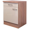 KÜCHENUNTERSCHRANK 60/86/60 cm  in Kaschmir, Sonoma Eiche  - Kaschmir/Edelstahlfarben, MODERN, Holzwerkstoff/Metall (60/86/60cm) - FlexWell