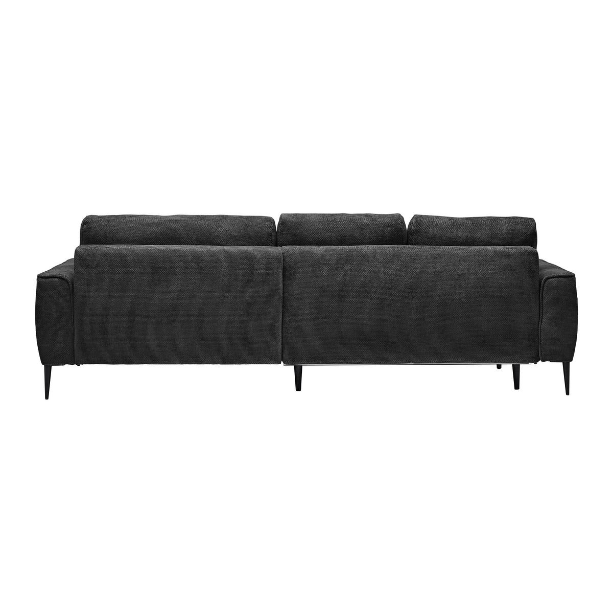 ECKSOFA in Webstoff Schwarz  - Schwarz, Modern, Textil/Metall (255/164cm) - MID.YOU