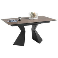 ESSTISCH in Glas, Holzwerkstoff 160-210/90/76 cm  - Taupe/Schwarz, Design, Glas/Holzwerkstoff (160-210/90/76cm) - Livetastic