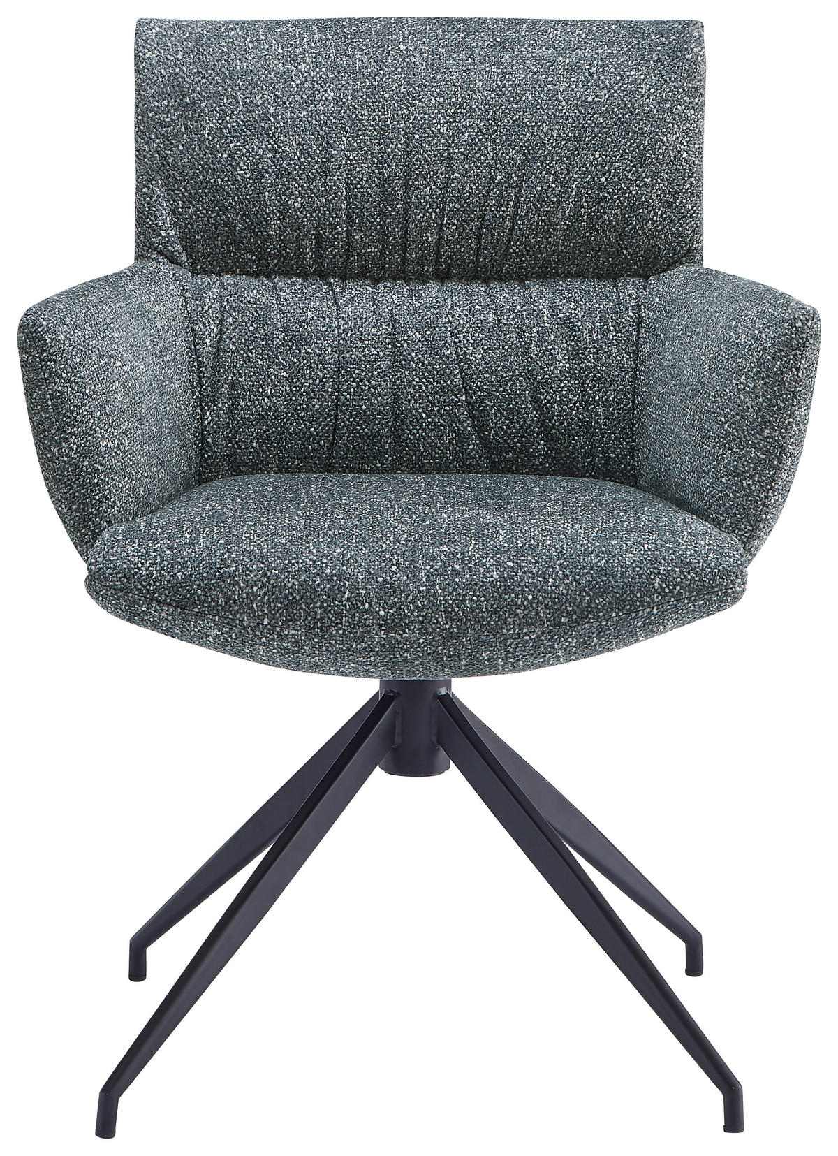 ARMLEHNSTUHL  in Eisen Leinenoptik  - Anthrazit/Schwarz, Design, Textil/Metall (64/86/63cm) - Dieter Knoll