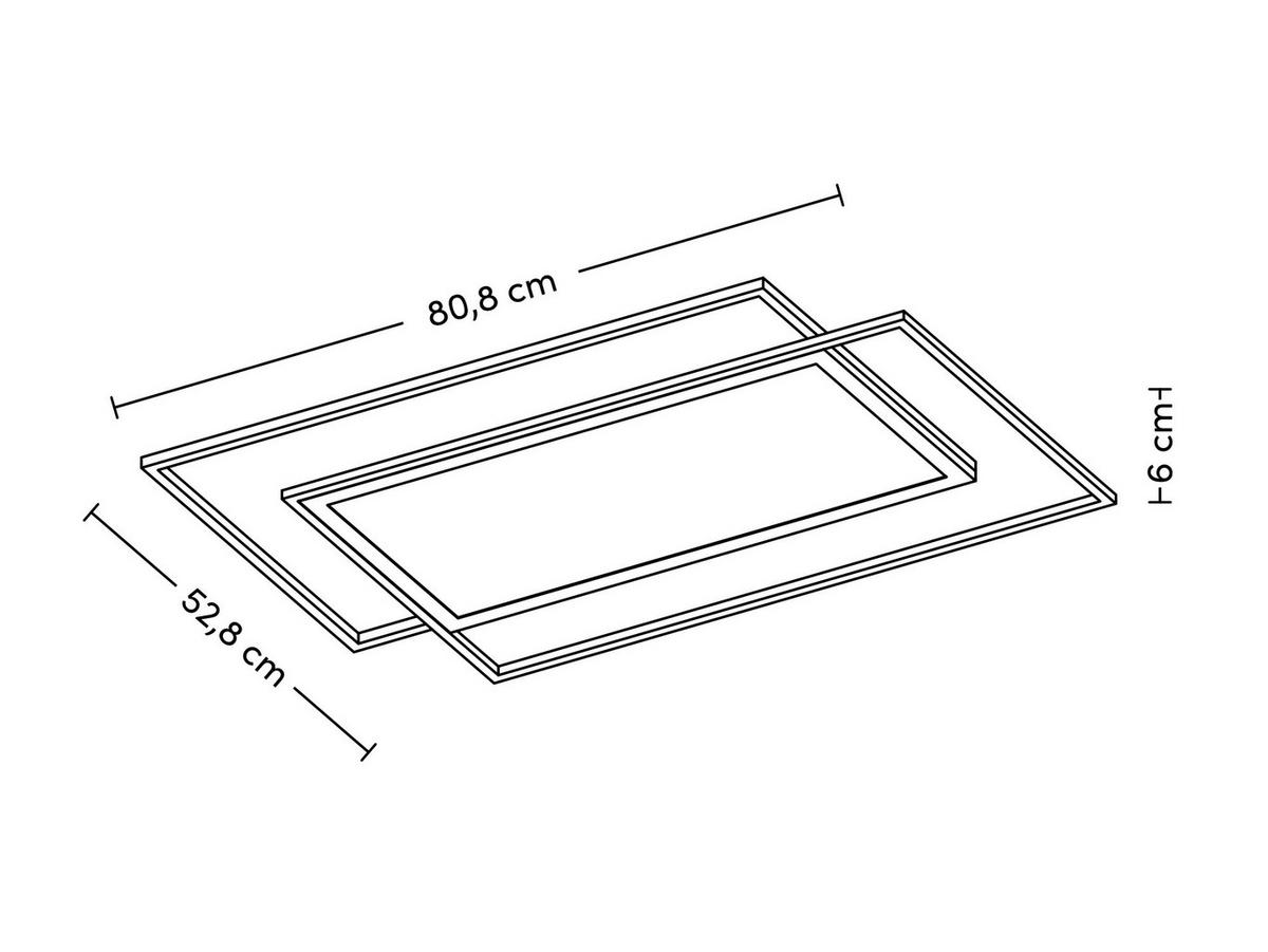 LED-PANEEL 80,8/52,8/6 cm  - Schwarz, Trend, Kunststoff/Metall (80,8/52,8/6cm) - Novel