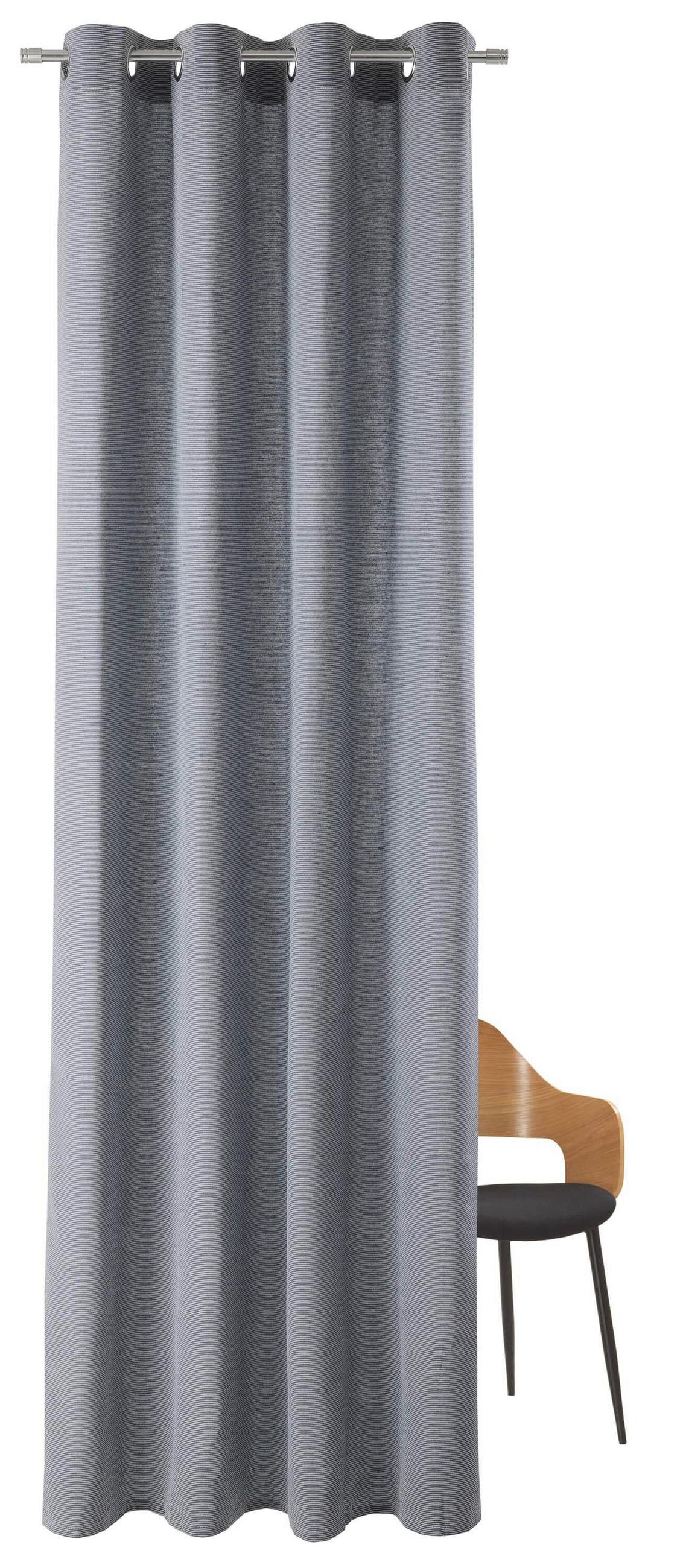 ÖSENSCHAL E-NEEDLESTRIPE blickdicht 140/250 cm   - Dunkelblau, KONVENTIONELL, Textil (140/250cm) - Esprit