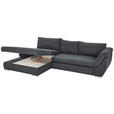 ECKSOFA in Flachgewebe Hellgrau  - Silberfarben/Hellgrau, Design, Textil/Metall (174/306cm) - Carryhome