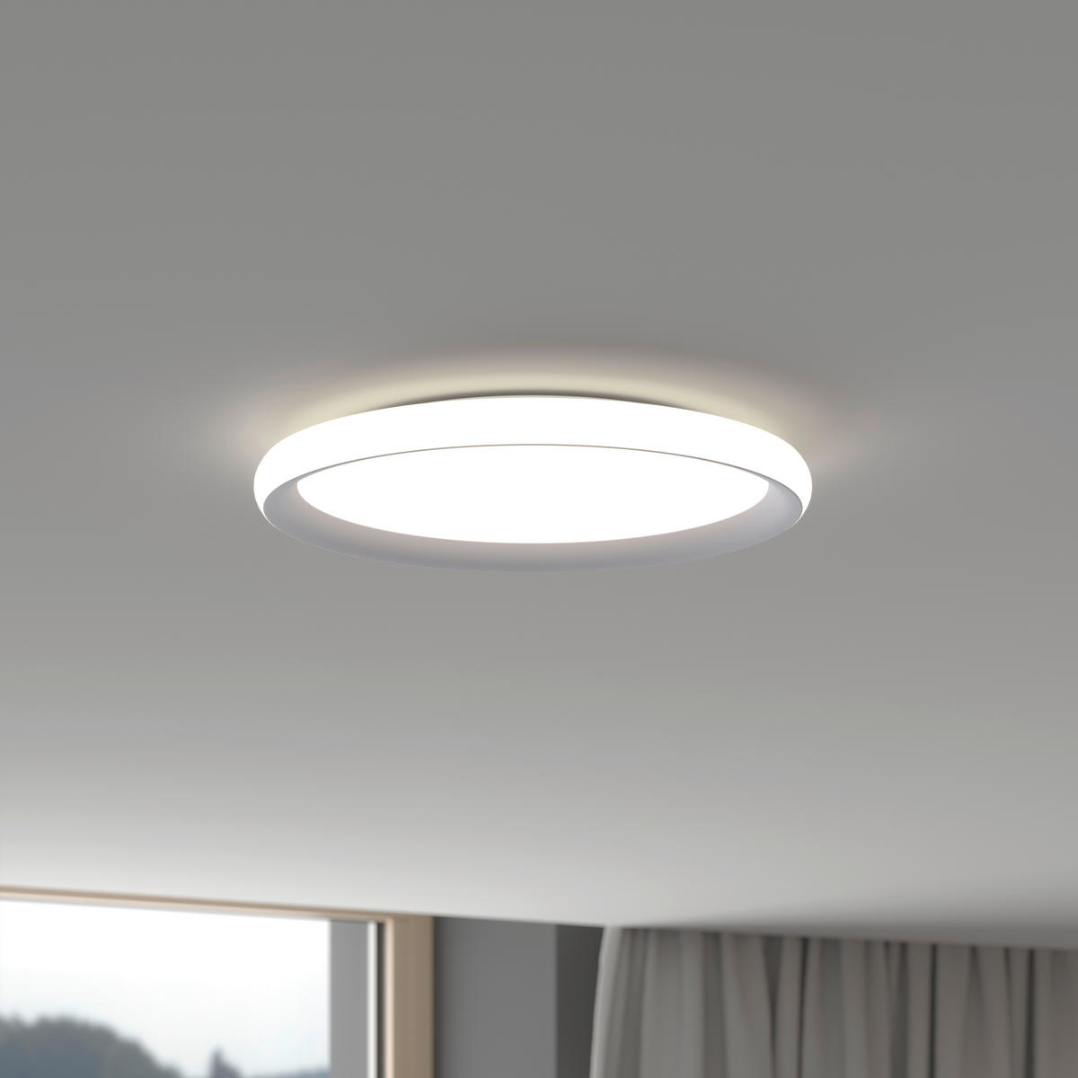 STROPNÉ LED SVIETIDLO, 30/3,5 cm  - biela, Basics, plast (30/3,5cm) - Novel