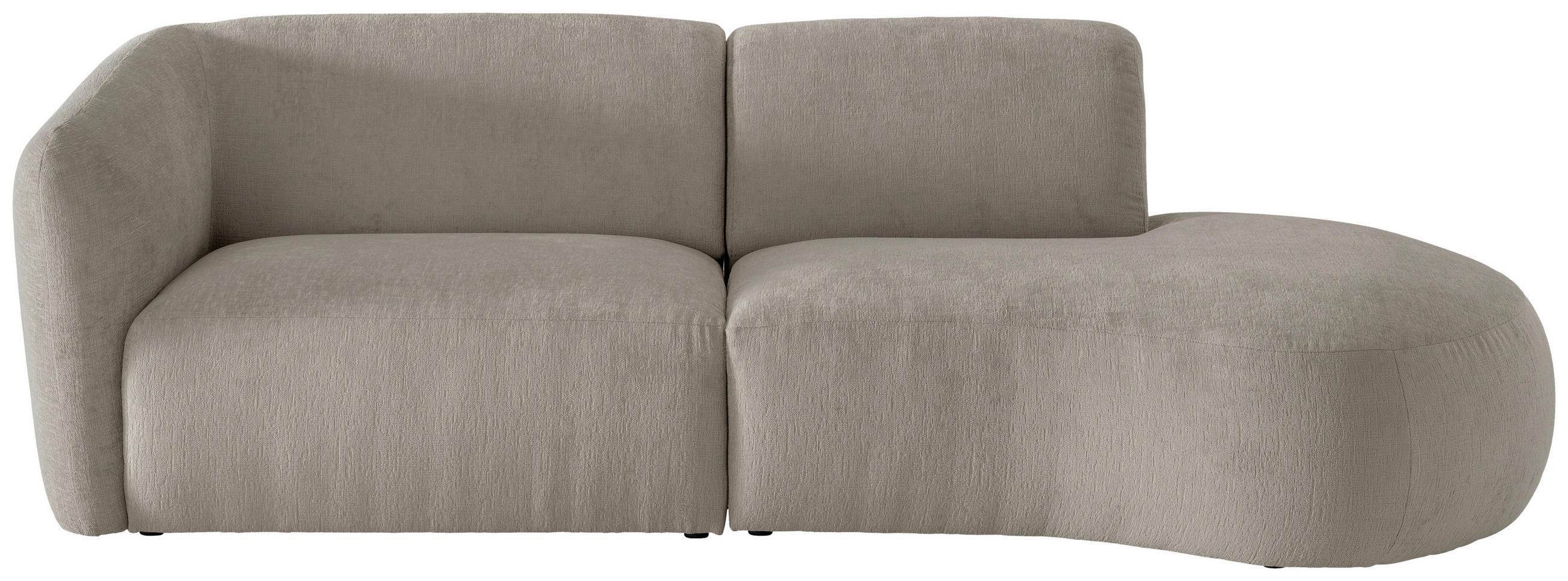 ECKSOFA Jesi Taupe Mikrofaser  - Taupe/Schwarz, MODERN, Kunststoff/Textil (238/107cm) - Livetastic