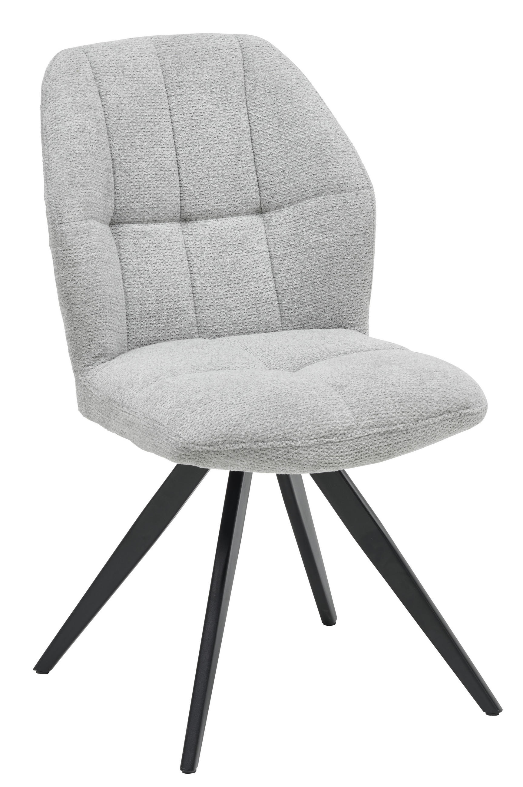 Scaun din metal, textil, negru, gri deschis