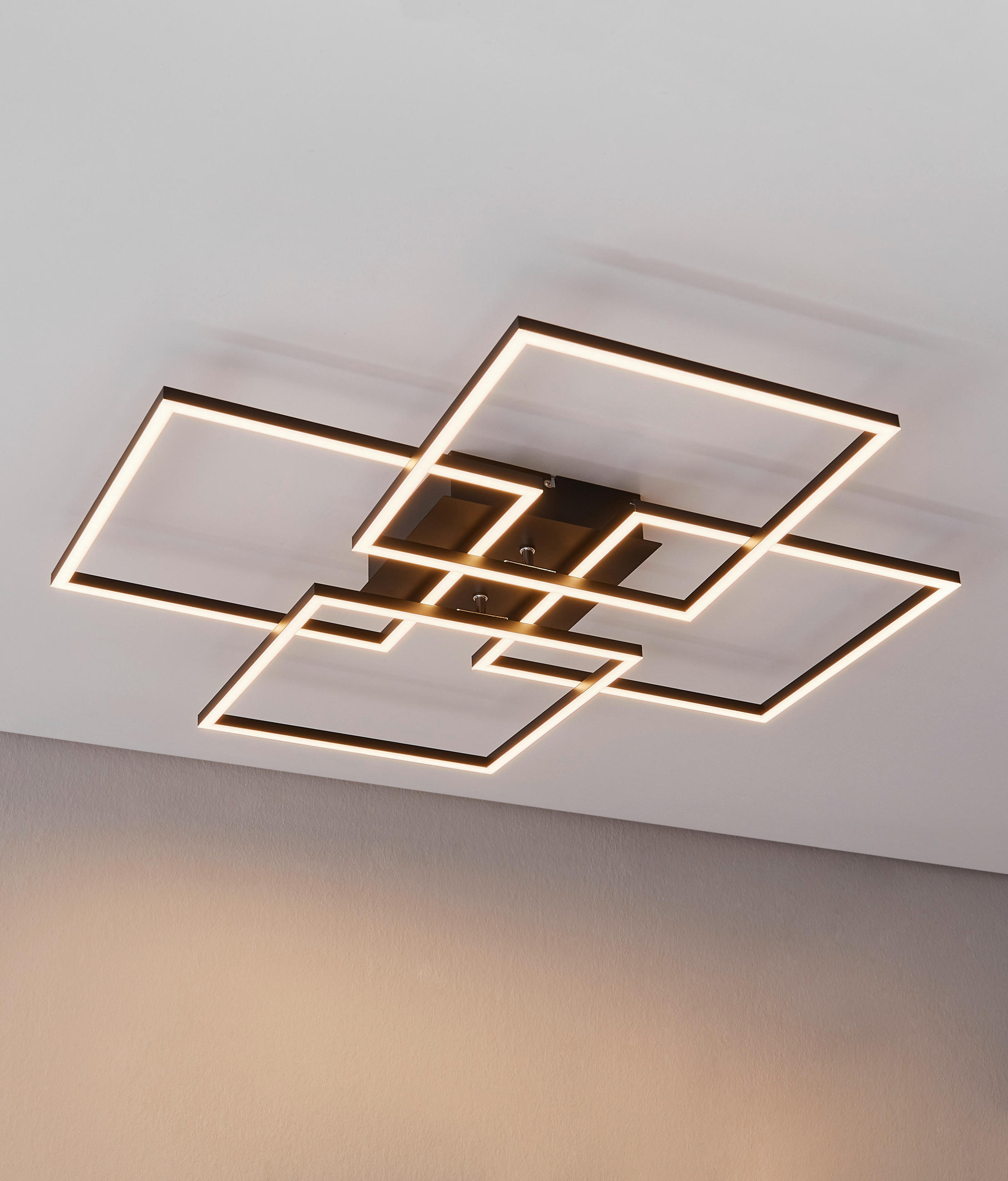 LED STROPNÉ SVIETIDLO, 72,4/8/72,4 cm - čierna, Design, kov/plast (72,4/8/72,4cm) - Novel