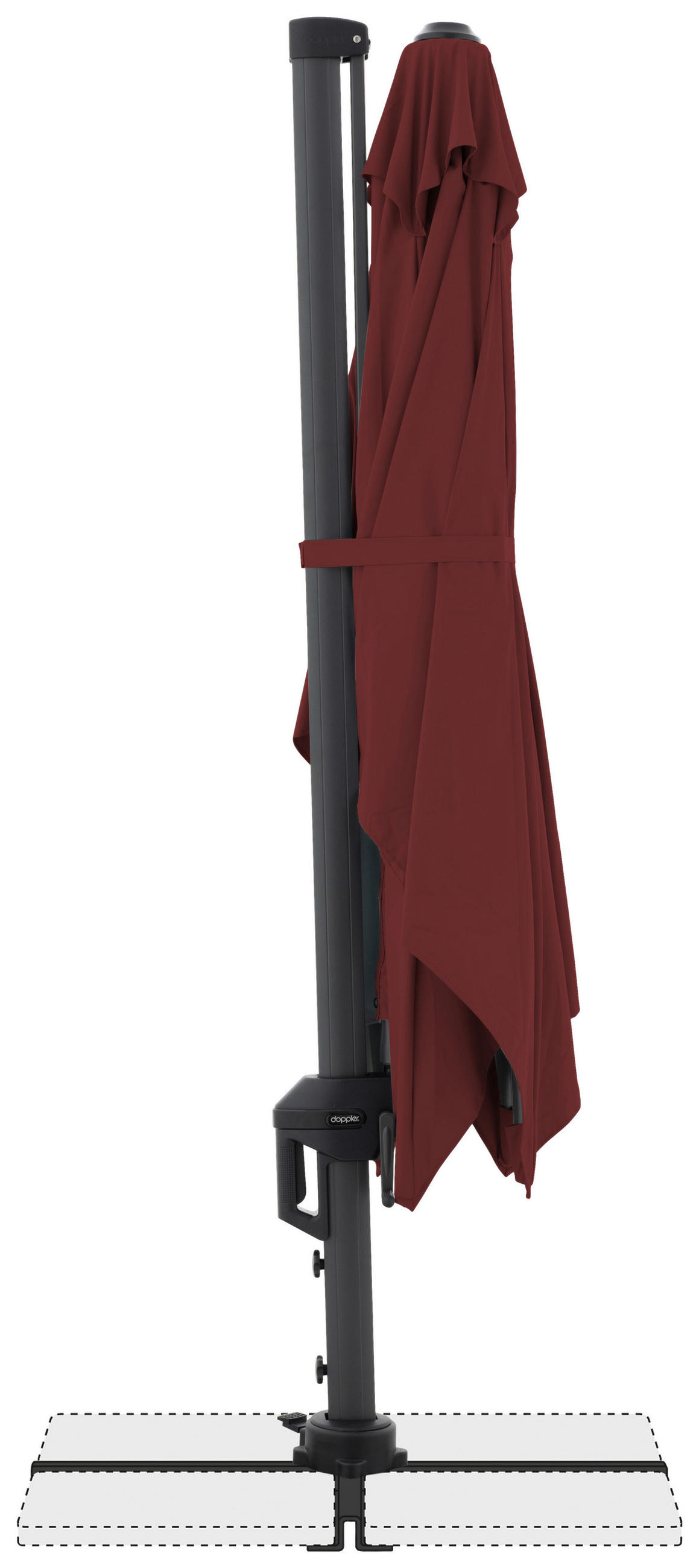 AMPELSCHIRM Bordeaux  - Bordeaux/Schwarz, Basics, Textil/Metall (310/210cm) - Doppler