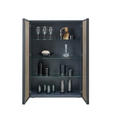 HIGHBOARD 90/130/45 cm  - Dunkelgrau/Schwarz, Design, Glas/Holzwerkstoff (90/130/45cm) - Ambiente