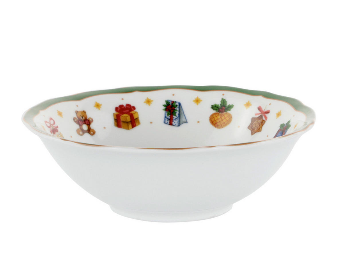 DESSERTSCHALE Vintage Christmas  - Weiß/Grün, KONVENTIONELL, Keramik (16,9/5,4cm) - X-Mas