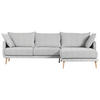 ECKSOFA in Mikrofaser Hellgrau  - Buchefarben/Hellgrau, Design, Holz/Textil (270/160cm) - MID.YOU