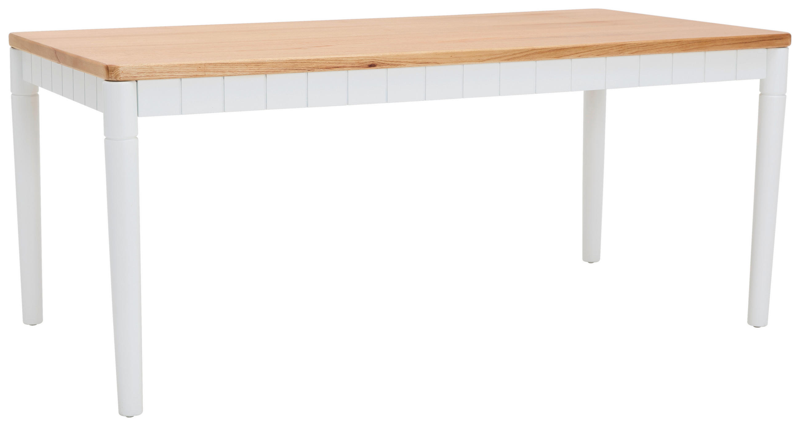 ESSTISCH Mindiholz massiv, Sperrholz rechteckig Naturfarben, Weiß  - Weiß/Naturfarben, ROMANTIK / LANDHAUS, Holz (180/76/90cm) - MID.YOU