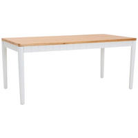 ESSTISCH Mindiholz massiv, Sperrholz rechteckig Naturfarben, Weiß  - Weiß/Naturfarben, ROMANTIK / LANDHAUS, Holz (180/76/90cm) - MID.YOU