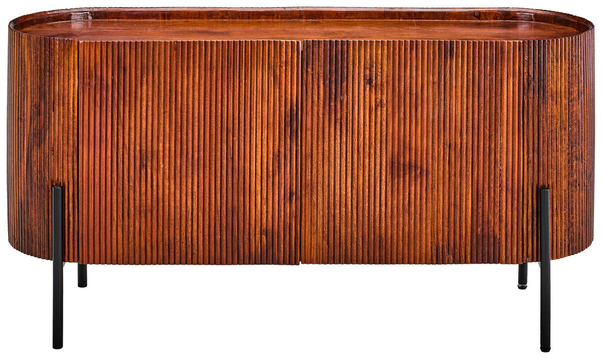 SIDEBOARD  150/75/45 cm  - Schwarz/Braun, Design, Holz/Metall (150/75/45cm) - Livetastic